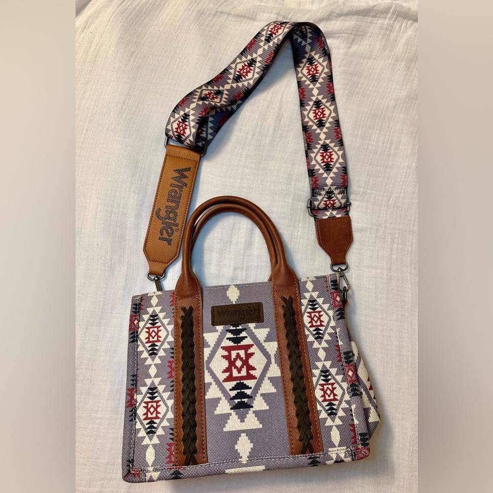 WRANGLER TOTE - SOUTHWESTERN PRINT CROSS BODY CANVAS - Picture 1 of 4